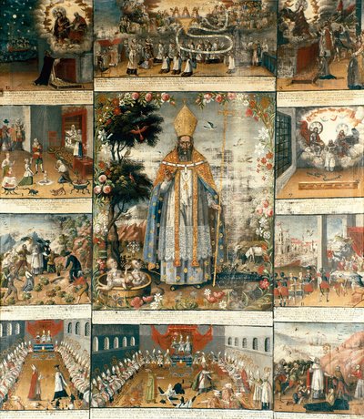 Retable de la vie de Saint Nicolas de Myre ou Bari (270-345) - Gaspar Miguel de Berrio