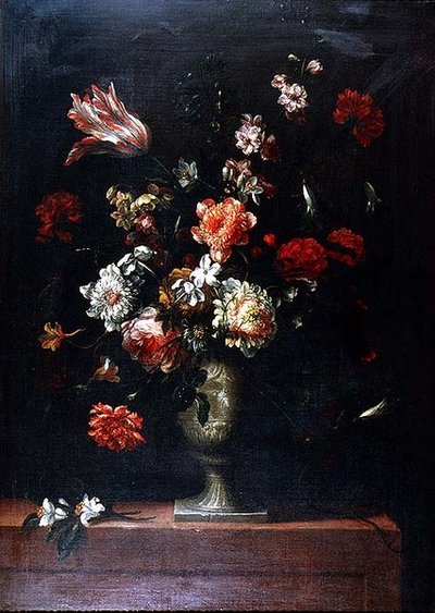 Nature morte de fleurs dans un vase en pierre - Gaspar Pieter II Verbruggen