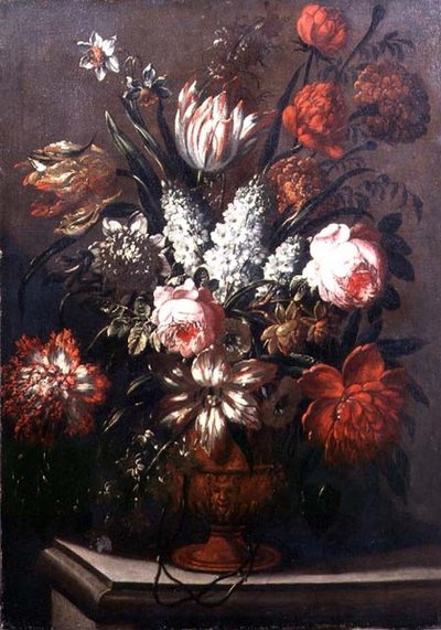Nature morte de tulipes, pivoines, jonquilles et autres fleurs - Gaspar Pieter II Verbruggen