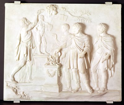 Sacrifice à Hercule, vers 1766 (marbre) - Gaspar Vanderhagen