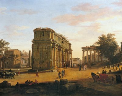 Arc de Septime Sévère à Rome, par Gaspar van Wittel (détail) - Gaspar van Wittel