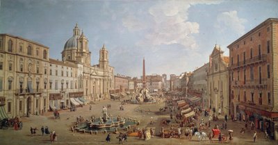 Vue de la Piazza Navona, peinture de Gaspar van Wittel ou Gaspare Vanvitelli (1652 ou 1653-1736), Italie - Gaspar van Wittel