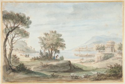 Paysage avec un temple rond - Gaspar van Wittel