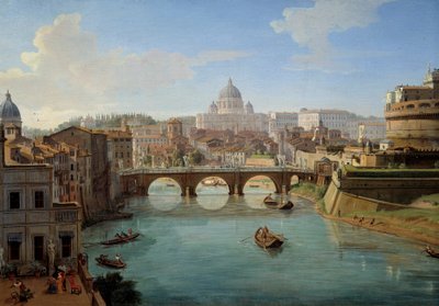 Vue de la basilique Saint-Pierre à Rome (détail) - Gaspar van Wittel
