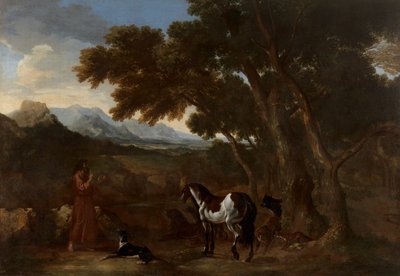 Dughet - Paysage avec un ermite prêchant aux animaux, 1637 - 1638 - Gaspard Dughet