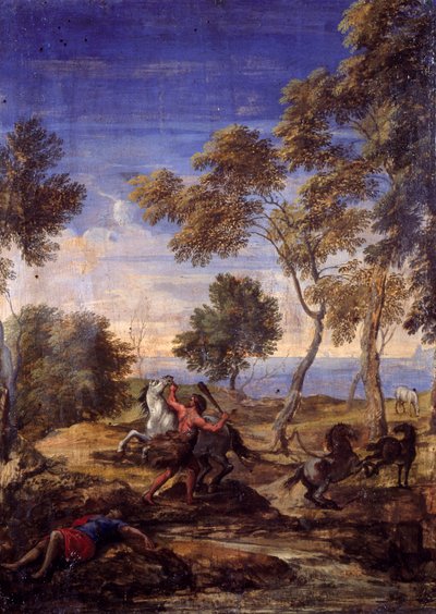 Bataille de centaures à la campagne - Gaspard Poussin (school of) Dughet