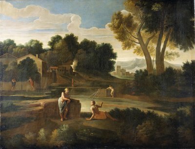 Paysage classique avec personnages - Gaspard Poussin Dughet