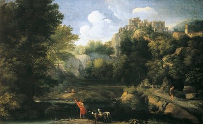 Paysage fluvial avec berger - Gaspard Poussin Dughet