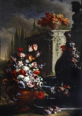 Nature morte avec fleurs dans des vases ornementaux - Gasparo Lopez