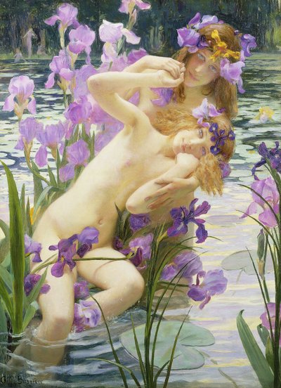 Nymphes se baignant - Gaston Bussiere
