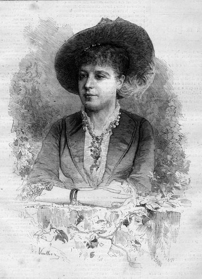 Portrait de Rosita Mauri (1849-1923), danseuse classique espagnole. Gravure de Vuillier dans « Le Monde Illustré » n°1237 du 11 décembre 1880. - Gaston Vuillier