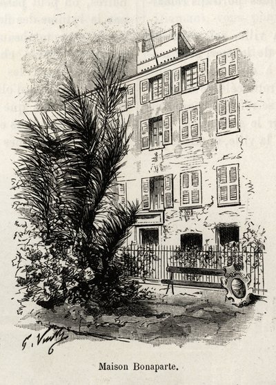 La façade de la maison Bonaparte, où Napoléon Bonaparte (1769-1821) n