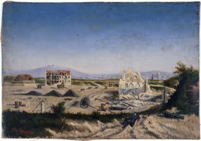 Le Fort de Vanves, pendant la guerre de 1870, vers 1870 (huile sur toile) - Gaston de Laperrière
