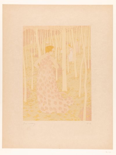 Femmes chassant dans une forêt - Gaston de Latenay (signed by artist)