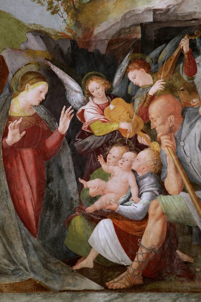 Adoration des bergers avec anges musiciens - Gaudenzio Ferrari