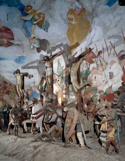 Crucifixion, détail des statues de Gaudenzio Ferrari (1475-1546), 38e chapelle, Mont Sacré de Varallo Sesia (Site du patrimoine mondial de l