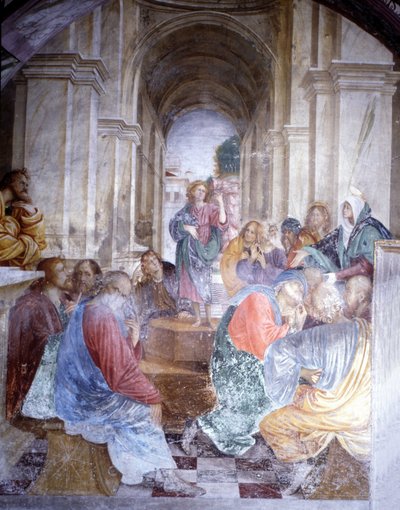 Discussion de Jésus avec les docteurs au Temple. Fresque de Gaudenzio Ferrari, Église de Santa Maria delle Grazie, Varallo. - Gaudenzio Ferrari