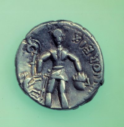 Civilisation gauloise : pièce des Éduens représentant un guerrier - Gaulish Gaulish