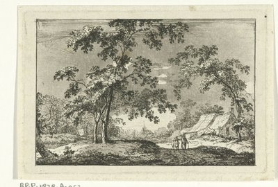 Paysage boisé avec deux promeneurs - Geerlig Grijpmoed