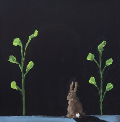 Lapin de nuit, 2019 (huile sur toile) - Genevieve French