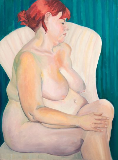 Nu aux cheveux rouges, 2015 (huile sur toile) - Genevieve French