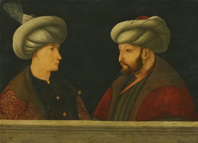 Portrait du sultan Mehmed II avec un jeune dignitaire - Gentile Bellini