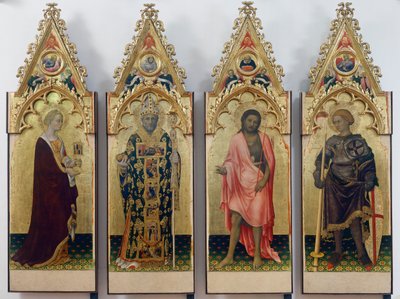 Quatre saints du Polyptyque de Quaratesi, Sainte Marie-Madeleine, Saint Nicolas de Bari, Saint Jean-Baptiste et Saint Georges - Gentile da Fabriano