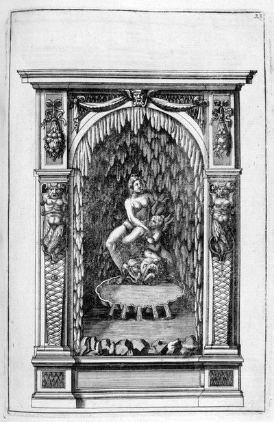 Fontaine, design de grotte, 1664 - Georg Andreas Bockler