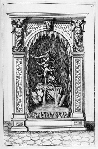 Fontaine, conception de grotte, 1664 - Georg Andreas Bockler