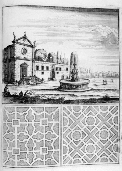 Maison, fontaine et conception de jardin, 1664 - Georg Andreas Bockler