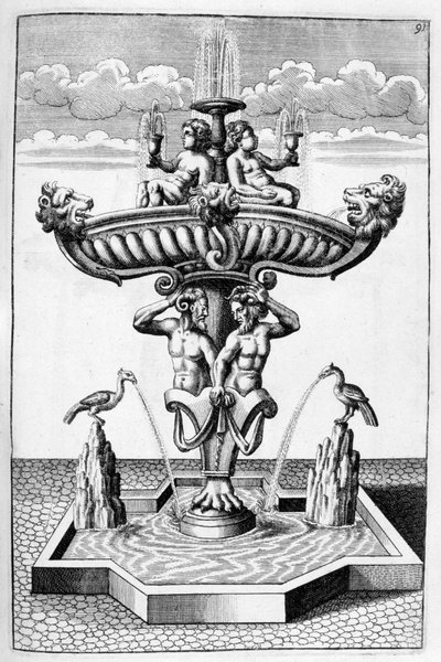 Conception de fontaine ornementale, 1664 - Georg Andreas Bockler