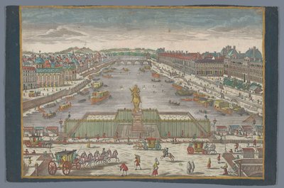 Vue du Pont Neuf sur la Seine à Paris, en direction du Pont Royal - Georg Balthasar Probst (possibly)