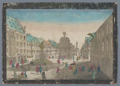 Vue du marché aux vins à Augsbourg - Georg Balthasar Probst (possibly)