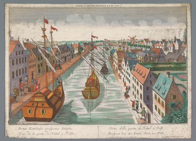 Vue sur un canal près de la Ketelpoort à Delft - Georg Balthasar Probst