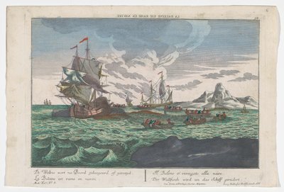 Vue de la chasse à la baleine vers les navires - Georg Balthasar Probst