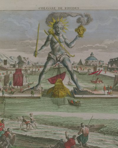 Le Colosse de Rhodes (détail de la statue enjambant l
