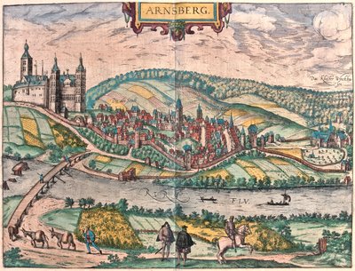 Arnsberg, Allemagne - dans "Civitates Orbis Terrarum" de Georg Braun, Cologne 1617 - Georg Braun