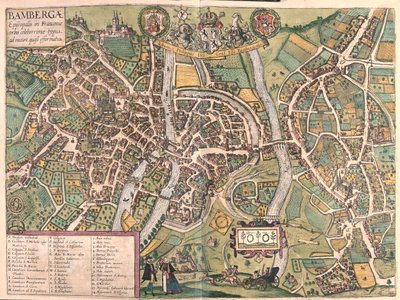 Bambergen, Allemagne - dans "Civitates Orbis Terrarum" de Georg Braun, Cologne 1617 - Georg Braun