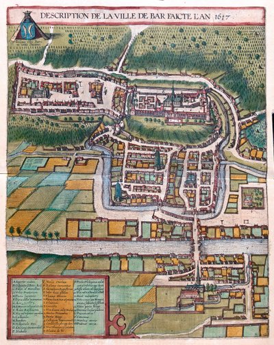Bar le Duc, France - dans "Civitates Orbis Terrarum" de Georg Braun, Cologne 1617 - Georg Braun