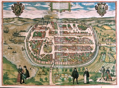 Barth en Poméranie, Allemagne - dans "Civitates Orbis Terrarum" de Georg Braun, Cologne 1617 - Georg Braun