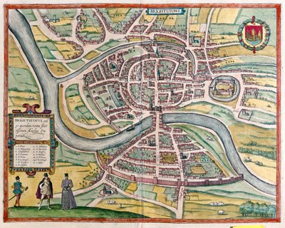 Bristol - Grande-Bretagne, dans "Civitates Orbis Terrarum" de Georg Braun, Cologne 1617 - Georg Braun