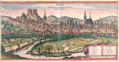 Brno (Moravie), République tchèque - dans "Civitates Orbis Terrarum" de Georg Braun, Cologne 1617 - Georg Braun