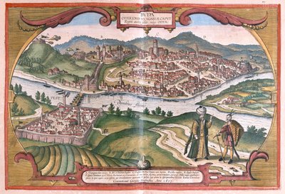 Budapest, Hongrie - dans "Civitates Orbis Terrarum" de Georg Braun, Cologne 1617 - Georg Braun