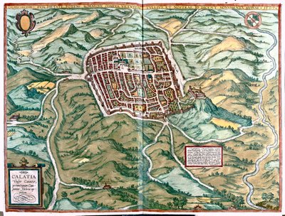 Caiazzo, Italie - dans "Civitates Orbis Terrarum" de Georg Braun, Cologne 1617 - Georg Braun