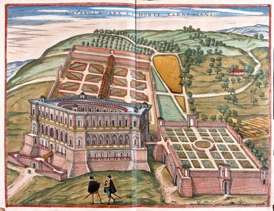 Caprarola et ses jardins, Italie - dans "Civitates Orbis Terrarum" de Georg Braun, Cologne 1617 - Georg Braun