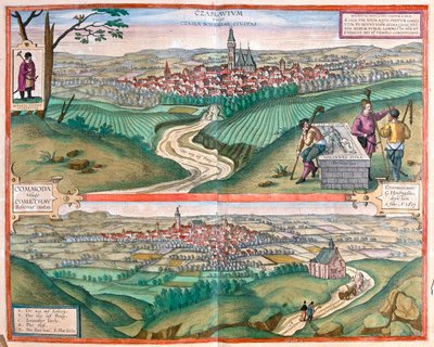 Caslav (Bohème) - Chomutov, République tchèque - dans "Civitates Orbis Terrarum" de Georg Braun, Cologne 1617 - Georg Braun