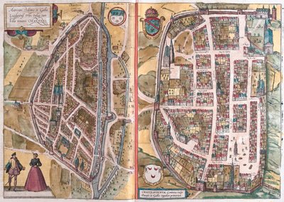 Chartres, France, dans "Civitates Orbis Terrarum" de Georg Braun, Cologne 1617, - Georg Braun
