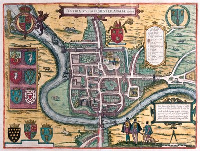 Chester - Grande-Bretagne, dans "Civitates Orbis Terrarum" de Georg Braun, Cologne 1617 - Georg Braun