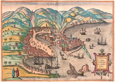 Chios, Grèce - dans "Civitates Orbis Terrarum" de Georg Braun, Cologne 1617 - Georg Braun