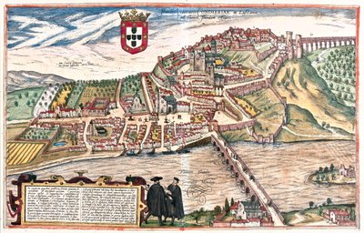 Coimbra, Portugal - dans "Civitates Orbis Terrarum" de Georg Braun, Cologne 1617 - Georg Braun